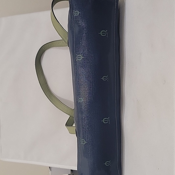 EL CABALLO NAVY & GREEN LEATHER SHOULDER STYLE HANDBAG - Picture 5 of 6